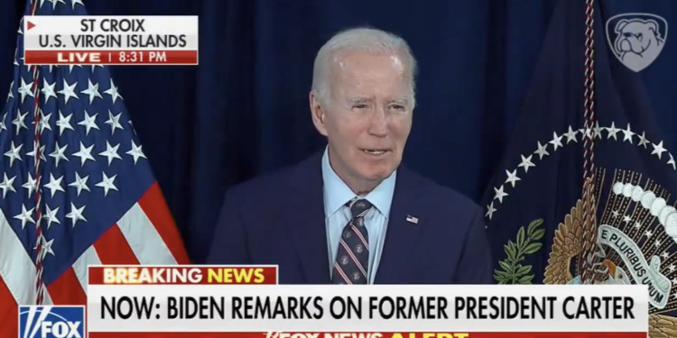 Biden Swipes at Trump in the Wake of Jimmy Carter’s Death
